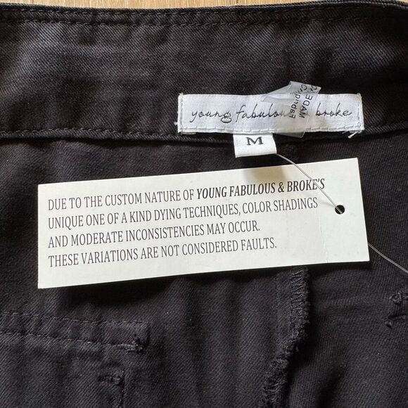 Young Fabulous & Broke Women’s Black Trouser Pants Size Medium Drawstring Tencel - Picture 4 of 7